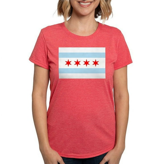 CafePress - Chicago Flag T Shirt - Womens Tri-blend T-Shirt