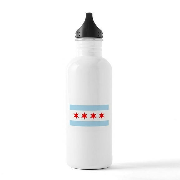 CafePress - Chicago Flag Water Bottle - Stainless Steel Water Bottle, Sports Bottle, 1.0L