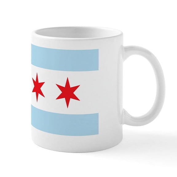 CafePress - Chicago Flag White Background Mug - 11 oz Ceramic Mug - Novelty Coffee Tea Cup