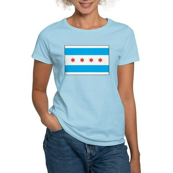 CafePress - Chicago Flag Women's Pink T Shirt - Women's Classic T-Shirt