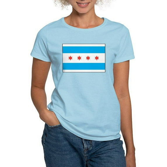 CafePress - Chicago Flag Women's Pink T Shirt - Women's Classic T-Shirt