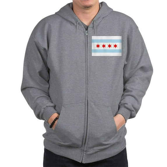 CafePress - Chicago Flag Zip Hoodie - Zip Hoodie, Classic Hooded Sweatshirt with Metal Zipper