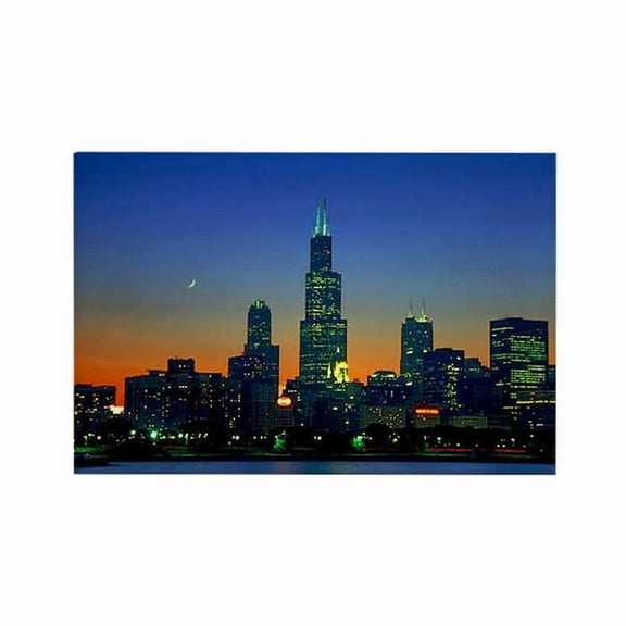 CafePress - Chicago Framed In Sunset - Rectangle Magnet, 2"x3" Refrigerator Magnet