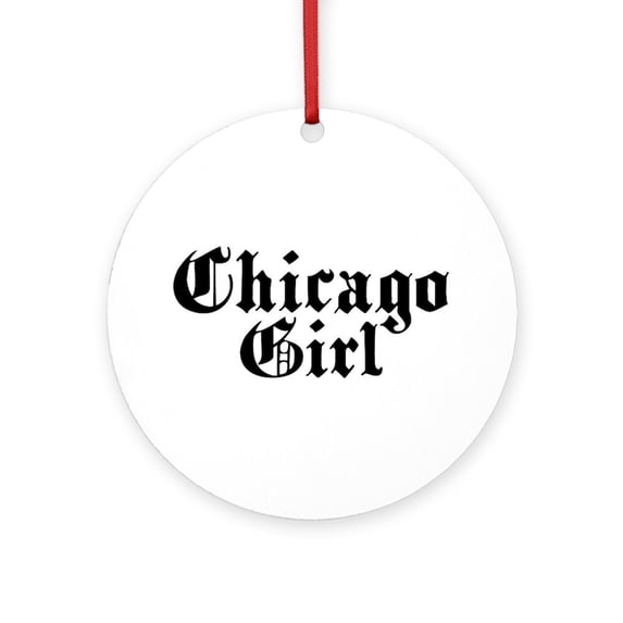 CafePress - Chicago Girl - Round Wood Ornament 4"