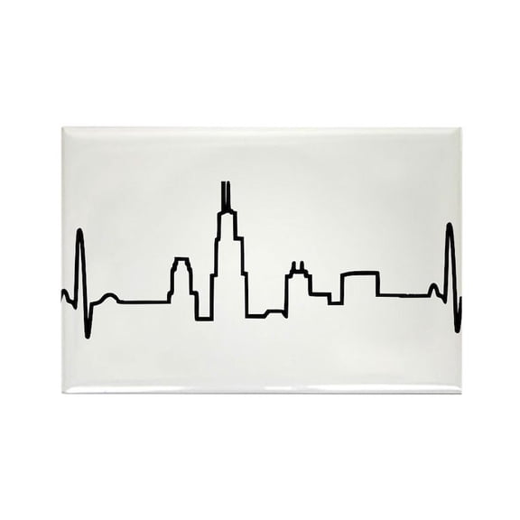 CafePress - Chicago Heartbeat - Rectangle Magnet, 2"x3" Refrigerator Magnet