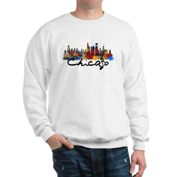CafePress - Chicago Illinois Skyline - Crew Neck Sweatshirt
