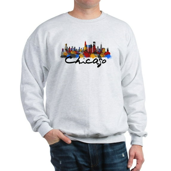 CafePress - Chicago Illinois Skyline - Crew Neck Sweatshirt