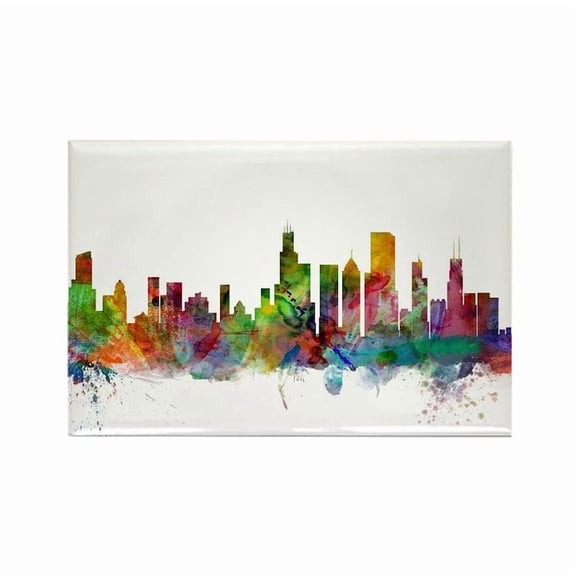 CafePress - Chicago Illinois Skyline Magnets - Rectangle Magnet, 2"x3" Refrigerator Magnet