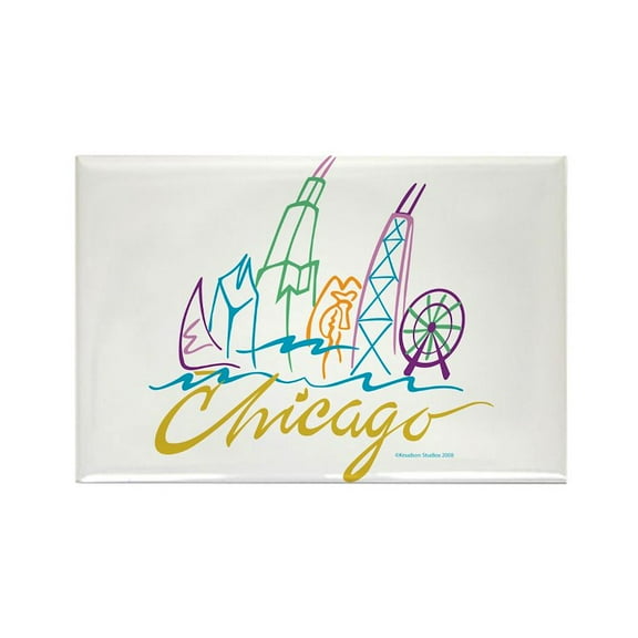 CafePress - Chicago Magnets - Rectangle Magnet, 2"x3" Refrigerator Magnet