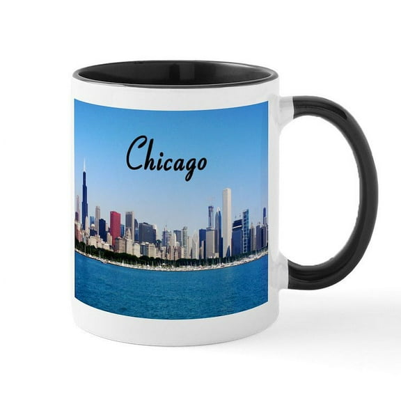 CafePress - Chicago Mug - 11 oz Ceramic Mug - Novelty Coffee Tea Cup