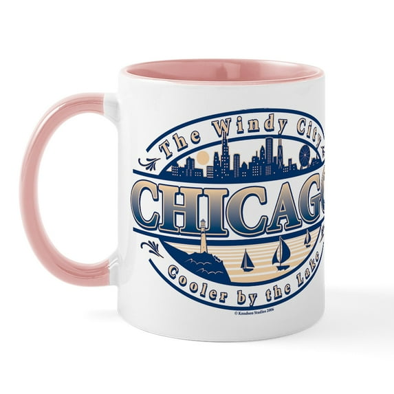 CafePress - Chicago Oval Mug - 11 oz Ceramic Mug - Novelty Coffee Tea Cup