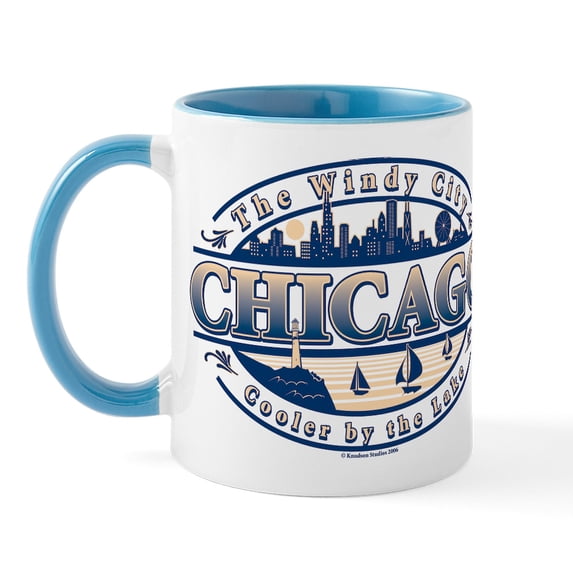 CafePress - Chicago Oval Mug - 11 oz Ceramic Mug - Novelty Coffee Tea Cup