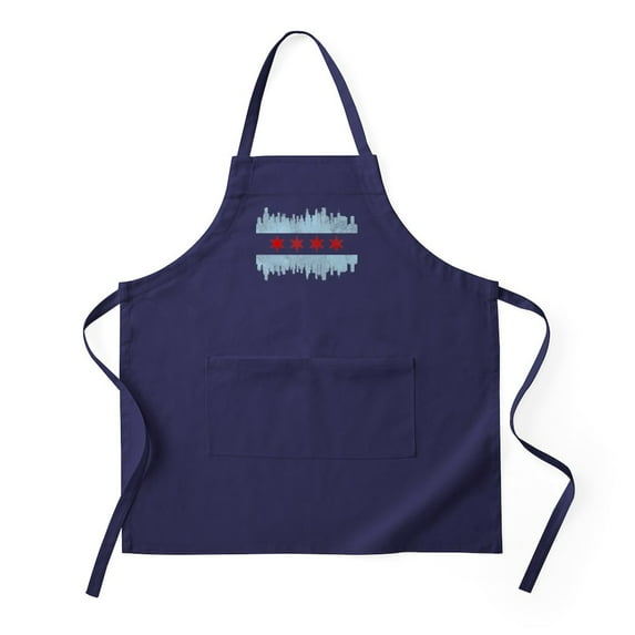 CafePress - Chicago Skyline Flag Apron (Dark) - Kitchen Apron with Pockets, Grilling Apron, Baking Apron