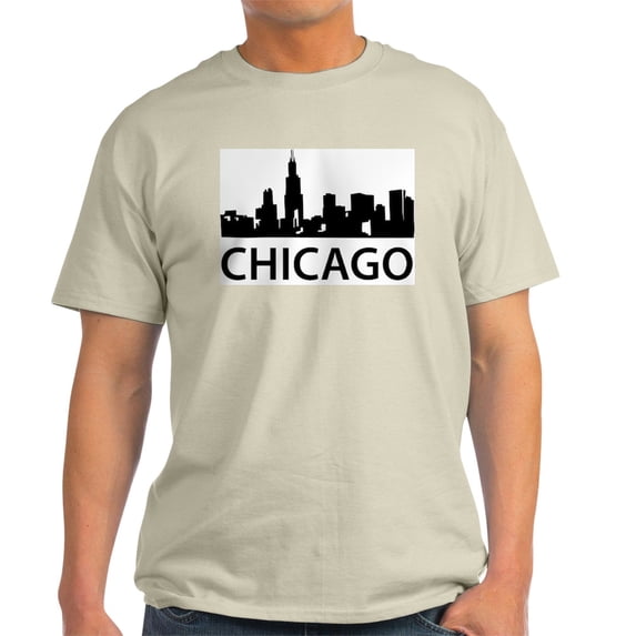 CafePress - Chicago Skyline Light T Shirt - Men's Classic Graphic T-Shirt