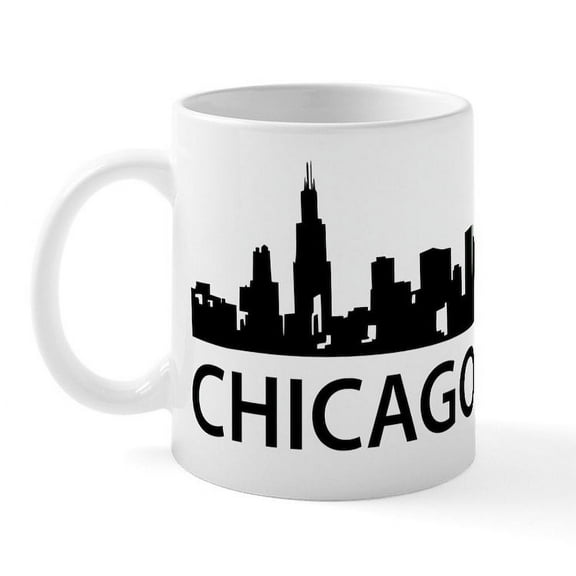 CafePress - Chicago Skyline Mug - 11 oz Ceramic Mug - Novelty Coffee Tea Cup