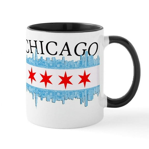 CafePress - Chicago Skyline Mug - 11 oz Ceramic Mug - Novelty Coffee Tea Cup