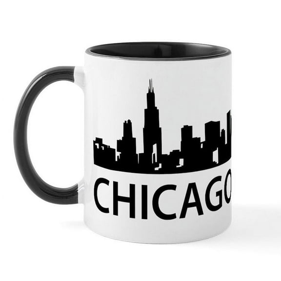 CafePress - Chicago Skyline Mug - 11 oz Ceramic Mug - Novelty Coffee Tea Cup