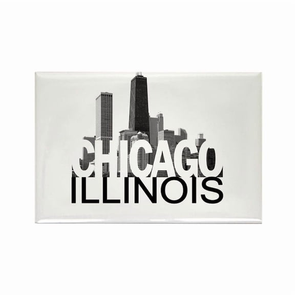CafePress - Chicago Skyline - Rectangle Magnet, 2"x3" Refrigerator Magnet