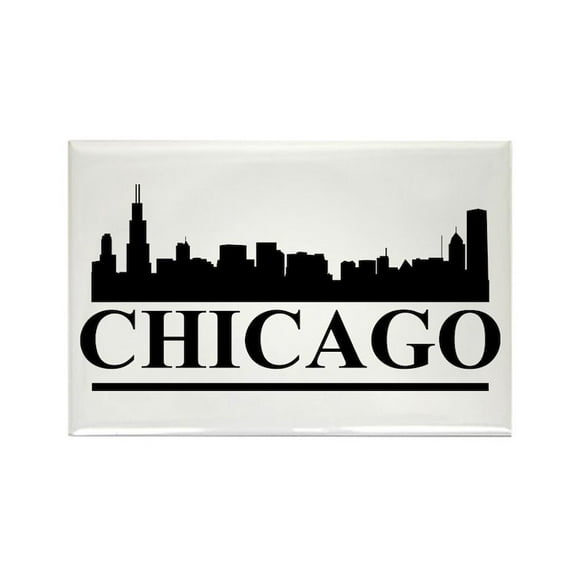 CafePress - Chicago Skyline - Rectangle Magnet, 2"x3" Refrigerator Magnet