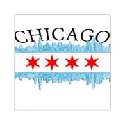 CafePress - Chicago Skyline Square Sticker 3 X 3 - Square Sticker 3" x 3"
