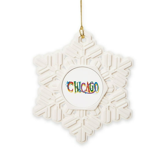 CafePress - Chicago Stars Dark - Snowflake Ornament