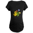 thumbnail image 1 of CafePress - Chick With Tulips Maternity T Shirt - Maternity Dark T-Shirt, 1 of 3
