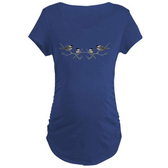 CafePress - Chickadee Song Bird Maternity T Shirt - Maternity Dark T-Shirt