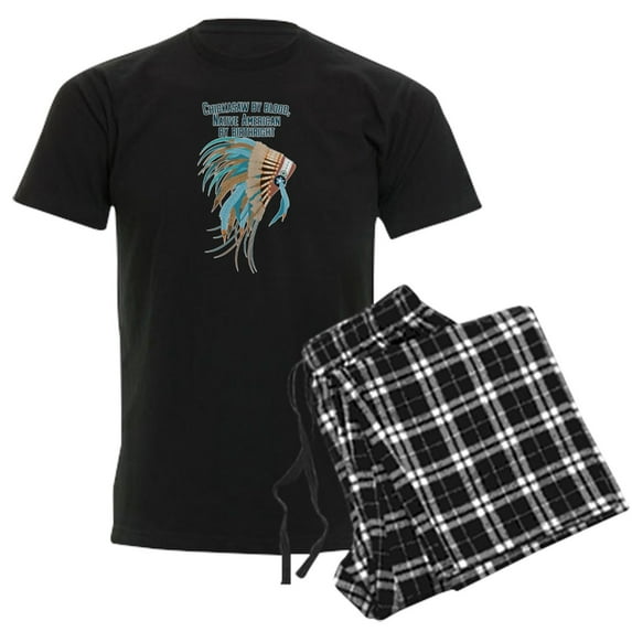 CafePress - Chickasaw By Blood Men's Dark Pajamas - Men's Dark Loose Fit Cotton Pajama Set