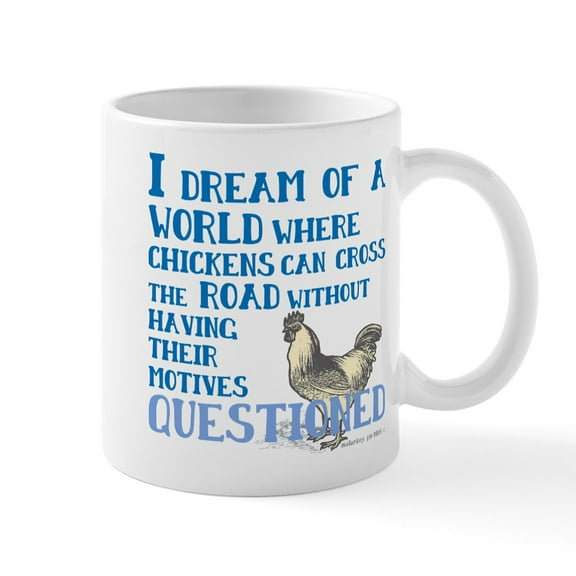 CafePress - Chicken Cross Road Mugs - 11 oz Ceramic Mug - Novelty Coffee Tea Cup