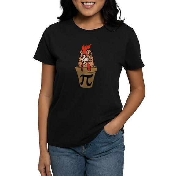 CafePress - Chicken Pot Pi Women's Dark T Shirt - Women's Traditional Fit Dark T-Shirt
