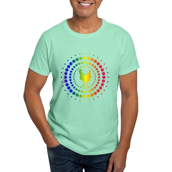CafePress - Chicken Rainbow Studs Dark T Shirt - Men's Classic Graphic Cotton T-Shirt
