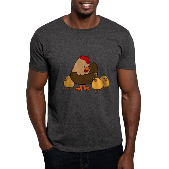 CafePress - Chicken With Baby Chicks T Shirt - Men's Classic Graphic Cotton T-Shirt