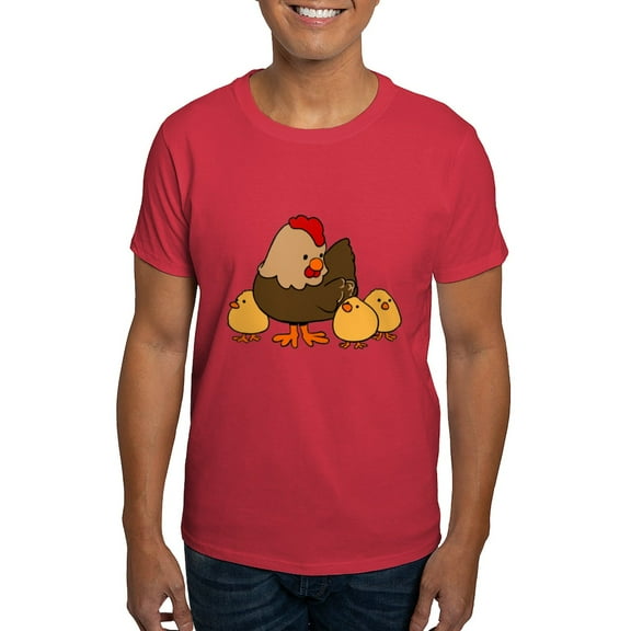 CafePress - Chicken With Baby Chicks T Shirt - Men's Classic Graphic Cotton T-Shirt