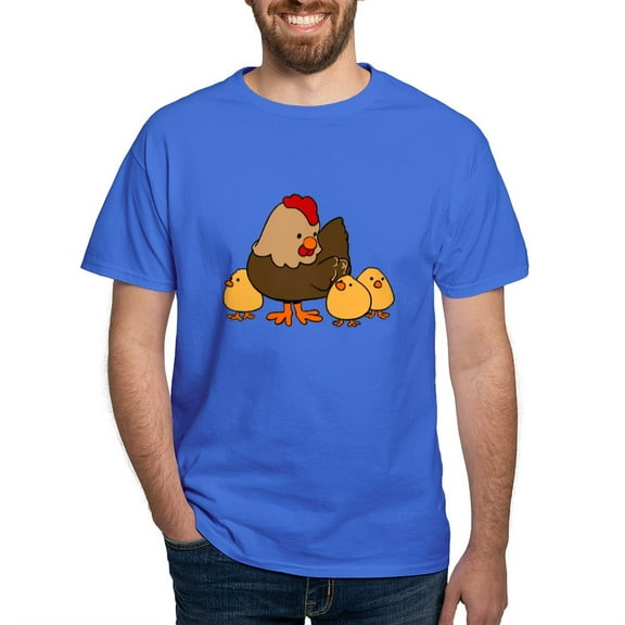 CafePress - Chicken With Baby Chicks T Shirt - Men's Classic Graphic Cotton T-Shirt