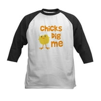 CafePress - Chicks Dig Me Kids Baseball Jersey - Kids Cotton Baseball Jersey, 3/4 Sleeve Shirt