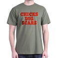thumbnail image 1 of CafePress - Chicks Dig Scars T Shirt - Men's Classic Graphic Cotton T-Shirt, 1 of 4