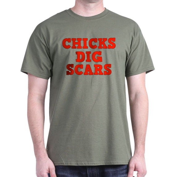 CafePress - Chicks Dig Scars T Shirt - Men's Classic Graphic Cotton T-Shirt