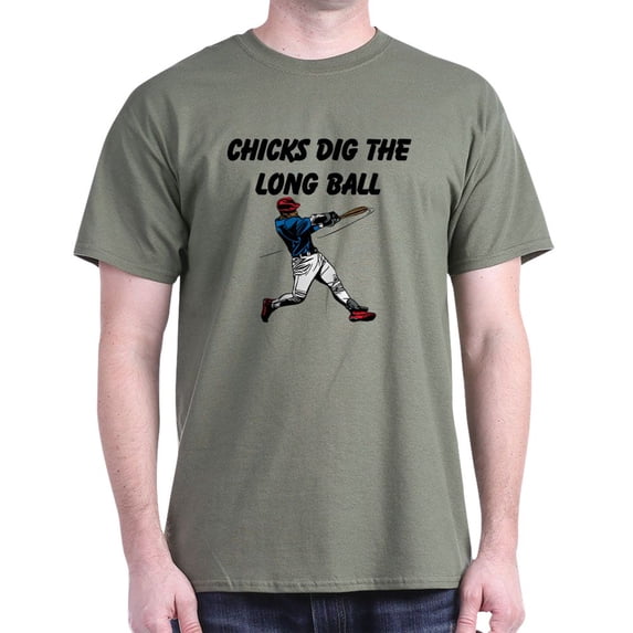 CafePress - Chicks Dig The Long Ball Light T Shirt - Men's Classic Graphic Cotton T-Shirt