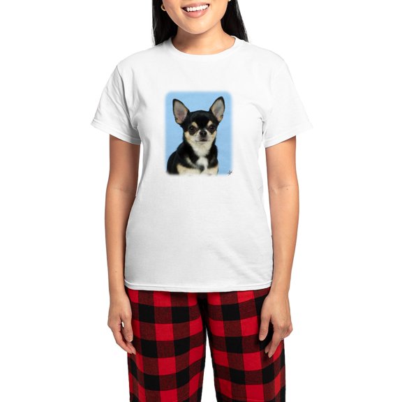 CafePress - Chihuahua 9W092D 057 Women's Light Pajamas - Women's Short Sleeve Print T-Shirt and Pants Light Cotton Pajama Set