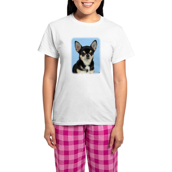 CafePress - Chihuahua 9W092D 057 Women's Light Pajamas - Women's Short Sleeve Print T-Shirt and Pants Light Cotton Pajama Set