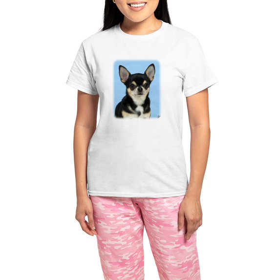 CafePress - Chihuahua 9W092D 057 Women's Light Pajamas - Women's Short Sleeve Print T-Shirt and Pants Light Cotton Pajama Set