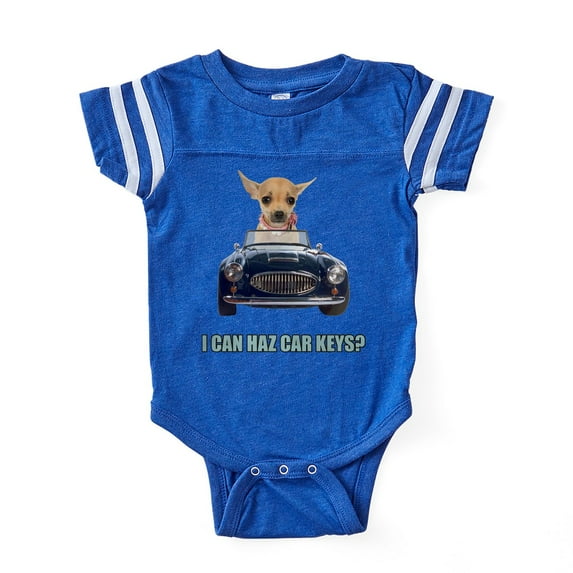 CafePress - Chihuahua Driving Car - Cute Infant Baby Football Bodysuit