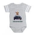 thumbnail image 1 of CafePress - Chihuahua Driving Car - Cute Infant Baby Football Bodysuit, 1 of 3