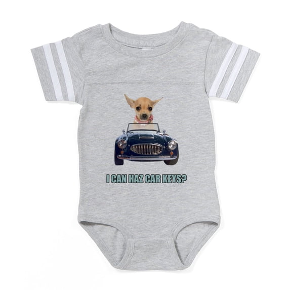 CafePress - Chihuahua Driving Car - Cute Infant Baby Football Bodysuit