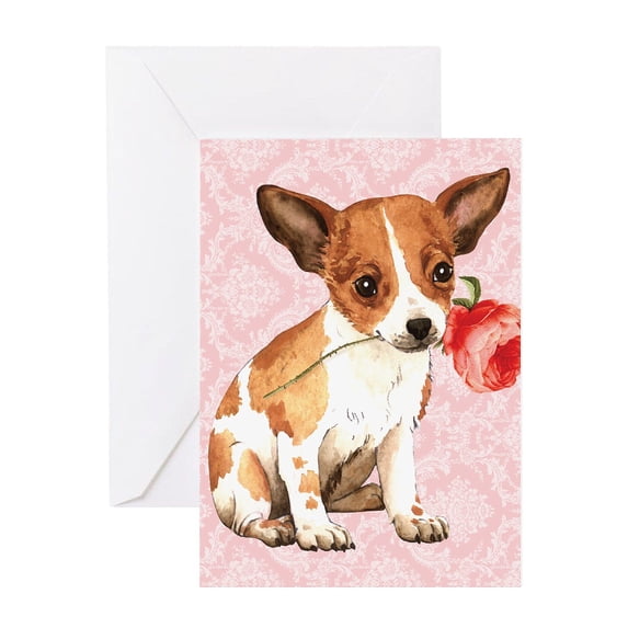 CafePress - Chihuahua Rose - Greeting Card, Blank Inside Matte
