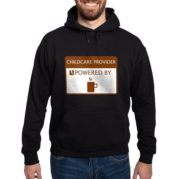 CafePress - Childcare Provider Powered By Coffee Hoodie (Dark) - Pullover Hoodie, Classic, Comfortable Hooded Sweatshirt