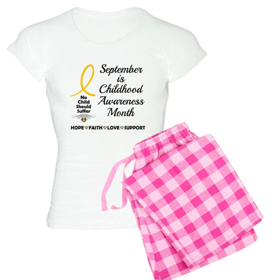 CafePress - Childhood Cancer Awareness Pajamas - Women's Light Pajamas