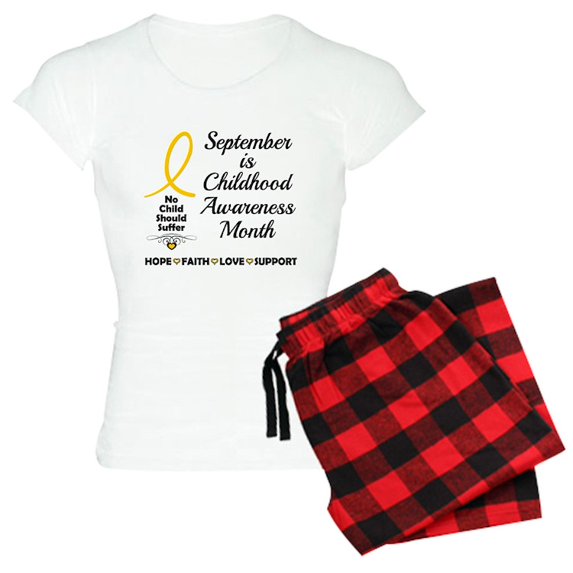 CafePress - Childhood Cancer Awareness Pajamas - Women's Light Pajamas