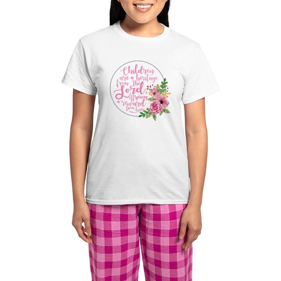 CafePress - Children Heritage Women's Light Pajamas - Women's Short Sleeve Print T-Shirt and Pants Light Cotton Pajama Set