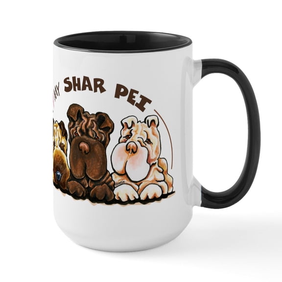 CafePress - Chinese Shar Pei Lover Mugs - 15 oz Ceramic Large White Novelty Mug